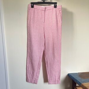 Ann Taylor Pink Houndstooth High Rise Slim Ankle Pants Size 4 NWT The Ankle